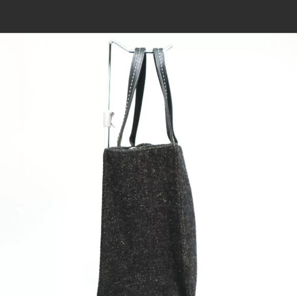 🥳HP🥳Kate Spade Wool Tote Bag Black Gray Silver - Picture 7 of 10